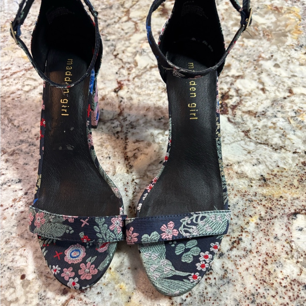 Madden Girl Black Floral Heels